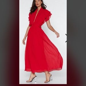 Nasty Gal Red maxi dress
